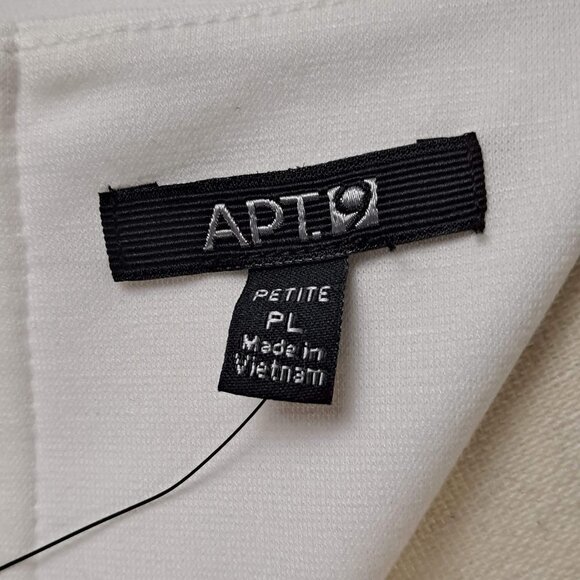 Apt 9 Size Petite Large Black/White Shift Dress Sleeveless Crew Neck NWT - Picture 7 of 13